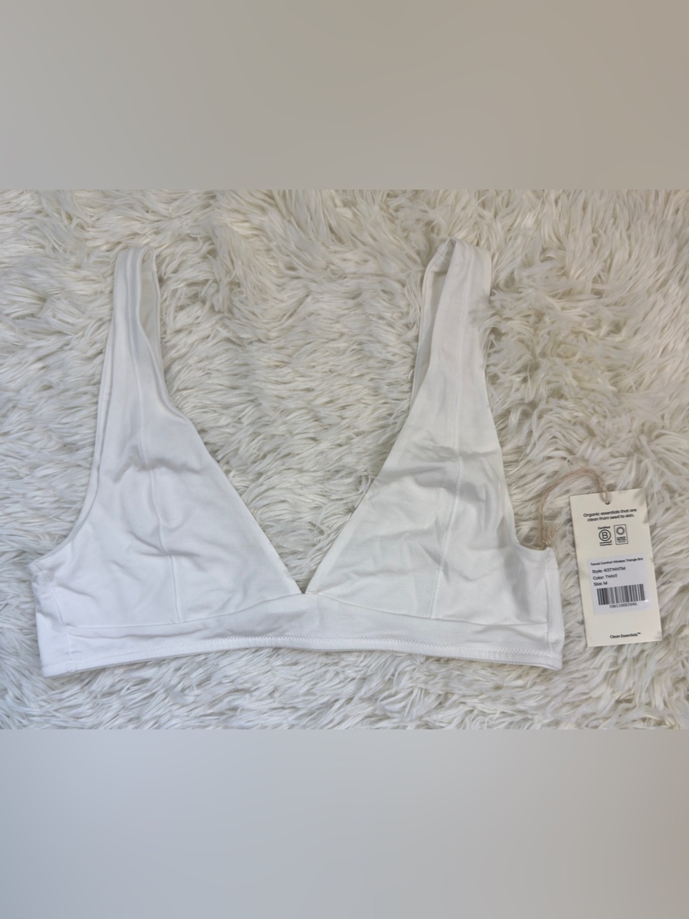 Mate The Label | Tencel Comfort Wireless Triangle Bra | White | Med